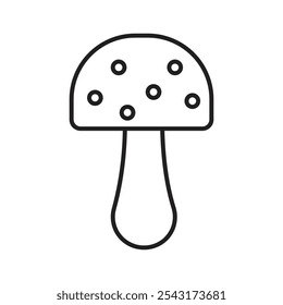 Mushroom icon. thin stroke and solid.