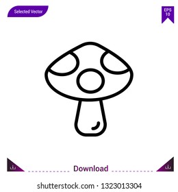 mushroom icon vector . Best modern, simple, isolated, application , logo, flat icon for website design or mobile applications, UI / UX design vector format