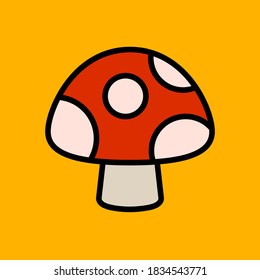 Diseño vectorial de iconos de hongos. ilustración de la caricatura de hongos.