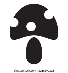  Mushroom icon vector design template in black color isolated sign on white background