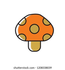 mushroom icon vector. filled outline style vegetable icon