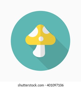 Mushroom icon, Vector flat long shadow design. EPS10