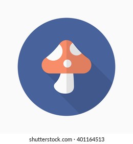 Mushroom icon, Vector flat long shadow design. EPS10