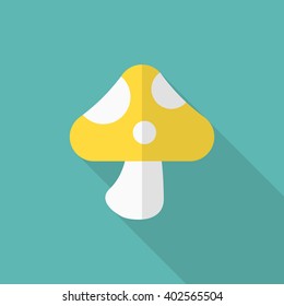 Mushroom icon, Vector flat long shadow design. EPS10