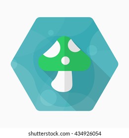 Mushroom icon, Vector flat long shadow design. EPS10