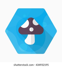 Mushroom icon, Vector flat long shadow design. EPS10