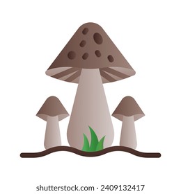 Vector de iconos hongos en el estilo de relleno gradiente con alta calidad vectorial adecuada para la temporada de ui y primavera