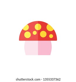 Mushroom Icon Vector Illustration in Flat Style for Any Purpose