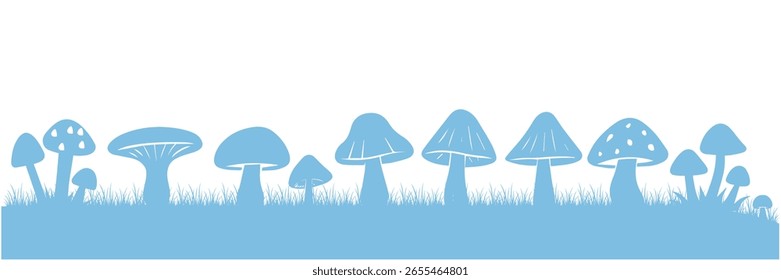 Mushroom icon vector illustration isolated. A linear style icon representing mushrooms. set of forest mushrooms silhouette vector on white background. vector illustration of mushrooms eps 10