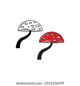 mushroom icon vector illustration logo design