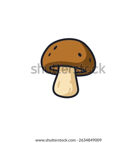 Mushroom Icon Vector Illustration. Organic Fungi Symbol for Nature Branding, Healthy Food, and Forest Designs