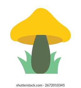 Ilustración vectorial de icono de seta, seta de dibujos animados simple en diseño plano