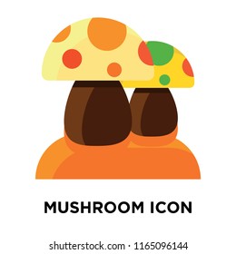Mushroom icon vector isolated on white background, Mushroom transparent sign , colorful symbols