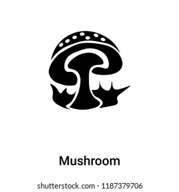 Mushroom icon vector isolated on white background, logo concept of Mushroom sign on transparent background, filled black symbol