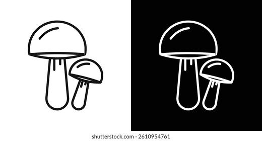 Mushroom icon Vector isolated outline drawing.
