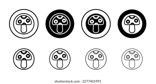 mushroom icon Vector logo set flat