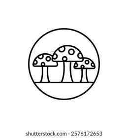 mushroom icon vector outline logo sign