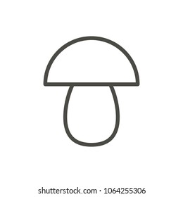 Mushroom icon vector. Outline vegetarian, line mushroom symbol. Trendy flat ui sign design. Thin linear graphic pictogram for web site, mobile application. Logo illustration.