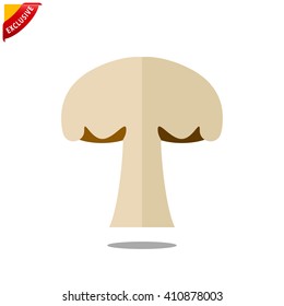 mushroom icon, vector sliced champignons icon, isolated  sliced mushroom