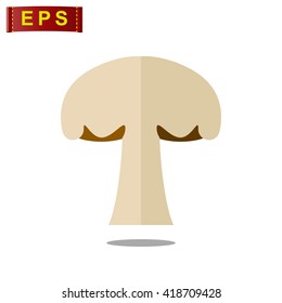 mushroom icon, vector sliced champignons icon, isolated  sliced mushroom