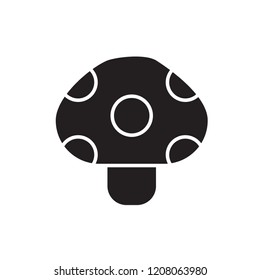 mushroom icon vector. vegetable icon glyph style