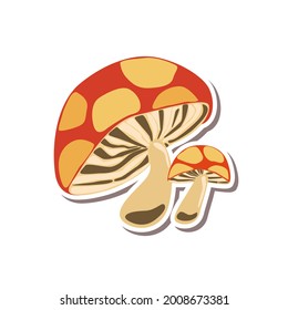 Mushroom icon, vector vegetable illustration, healthy food
