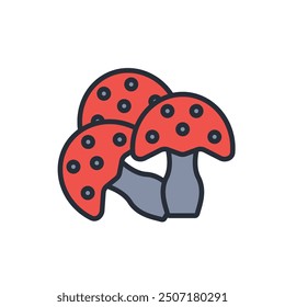 Mushroom icon. vector.Editable stroke.linear style sign for use web design,logo.Symbol illustration.