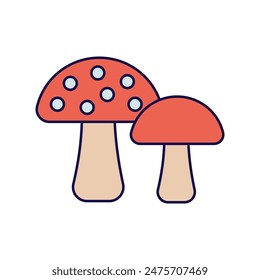mushroom icon with white background vector stock illustration