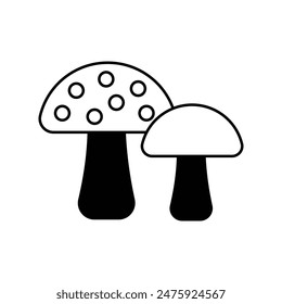 mushroom icon with white background vector stock illustration