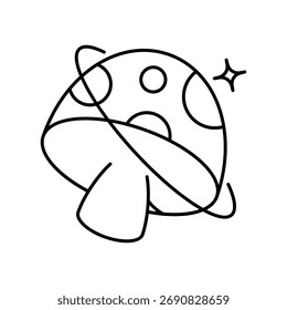 Mushroom icon with white background vector stock illustration