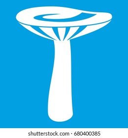 Mushroom icon white isolated on blue background vector illustration