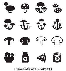 Mushroom icons set