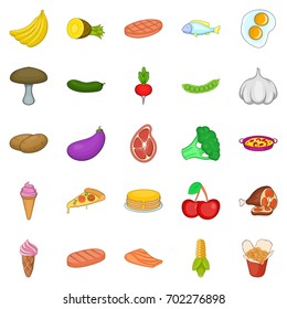Mushroom icons set. Cartoon set of 25 mushroom vector icons for web isolated on white background