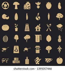 Mushroom icons set. Simple style of 36 mushroom vector icons for web for any design