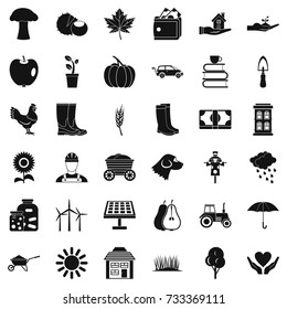 Mushroom icons set. Simple style of 36 mushroom vector icons for web isolated on white background