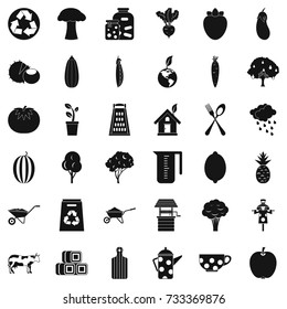 Mushroom icons set. Simple style of 36 mushroom vector icons for web isolated on white background