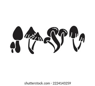 mushroom icons set vector illustration