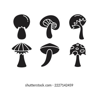 mushroom icons set vector illustration