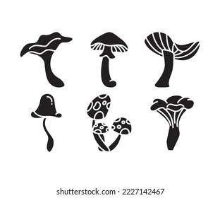 mushroom icons set vector illustration