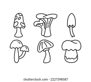 mushroom icons set vector illustration