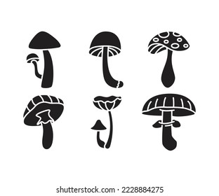 mushroom icons set vector illustration