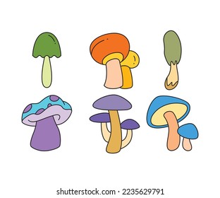 conjunto de iconos de hongos