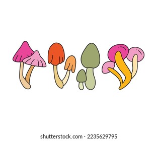 mushroom icons set vector illustration