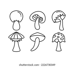 Champignonsymbole setzen Vektorgrafik
