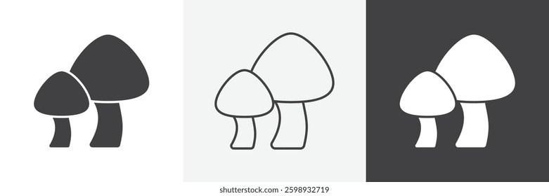 Mushroom icons in Thin line black color. flat simple vector symbols illustration.