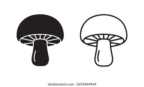 Mushroom icons with transparent background