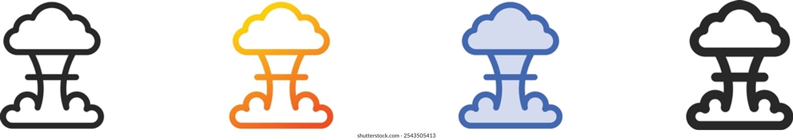 mushroom icon.Thin Linear, Gradient, Blue Stroke and bold Style Design Isolated On White Background
