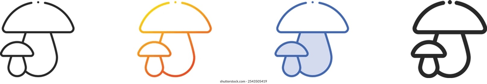 mushroom icon.Thin Linear, Gradient, Blue Stroke and bold Style Design Isolated On White Background