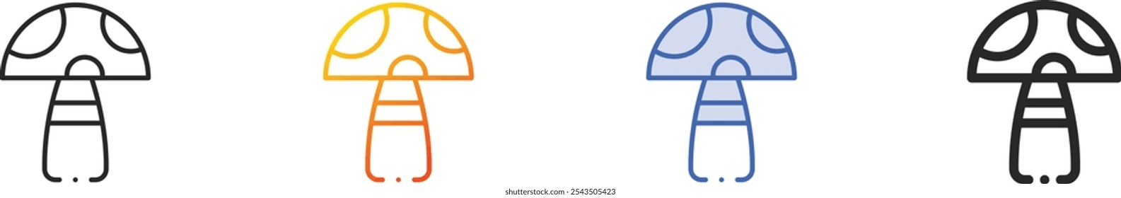 mushroom icon.Thin Linear, Gradient, Blue Stroke and bold Style Design Isolated On White Background
