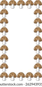 mushroom, illustration, clipart, border, frame, for backgrounds designers